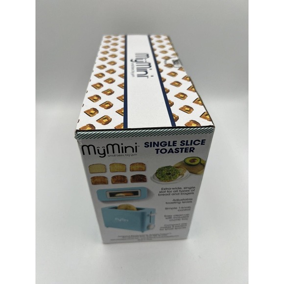Nostalgia My Mini Single Slice Toaster Aqua Blue New in Box - Picture 4 of 6